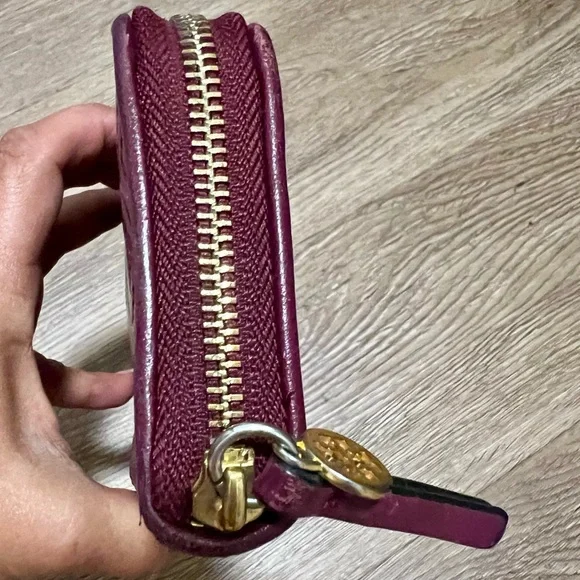 Tory Burch Burgundy Quilted Wallet - Picture 3 of 9
